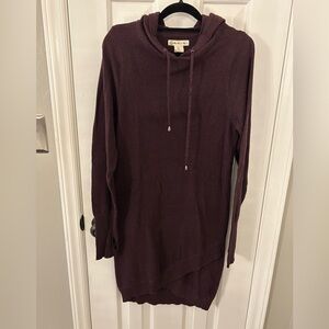Dakini Size L Large Burgundy Knit Hoodie Sweater